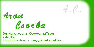 aron csorba business card